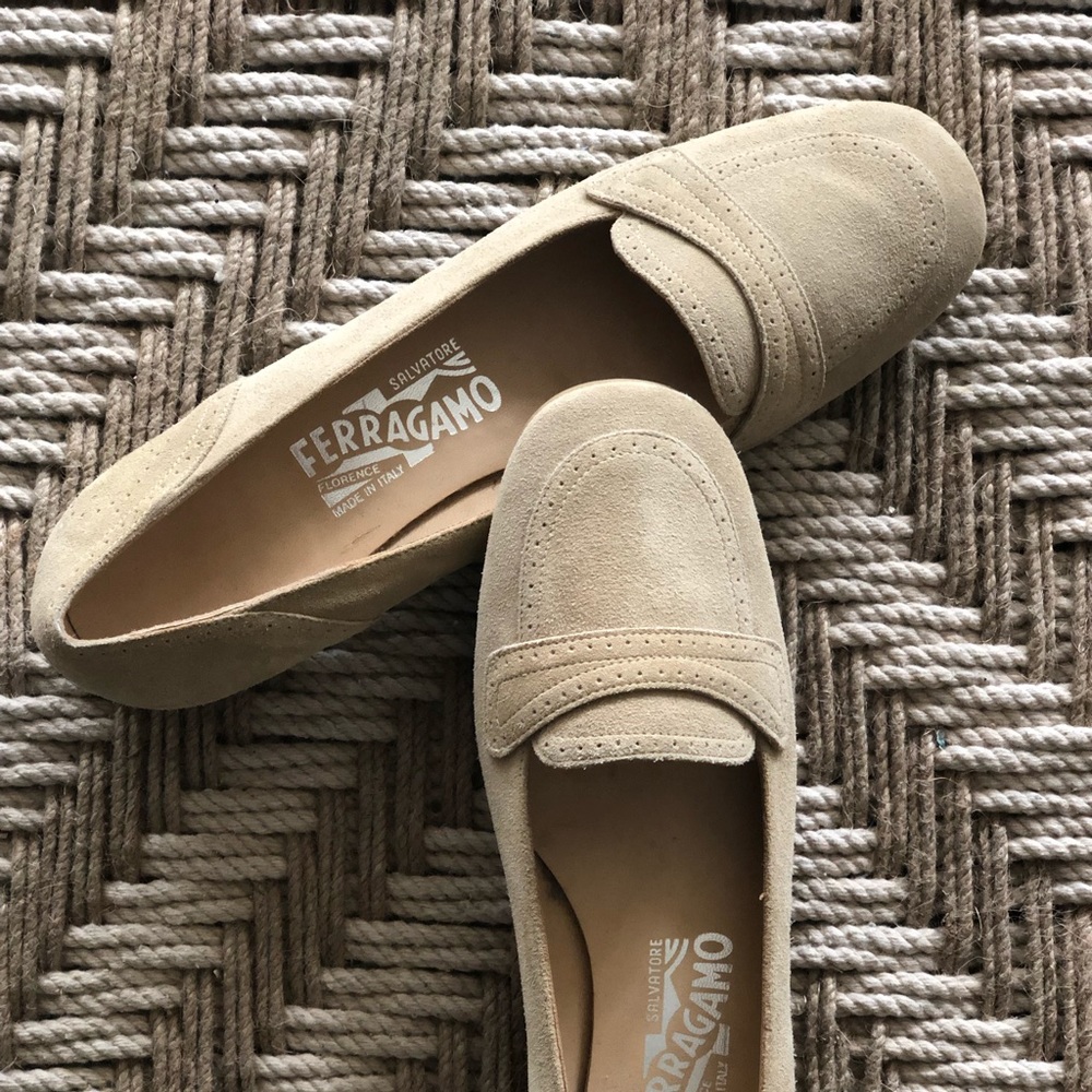 Suede Ferragamo Flats